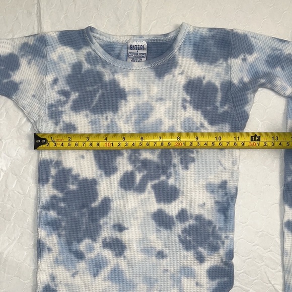 B Steps tie dye blue and white thermal long sleeve shirt and pants set - Picture 6 of 9